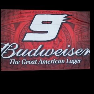 Budweiser NASCAR NASCAR Kaysey Kahne car #9 BUDWEISER FLAG, large 58 x 36 inches